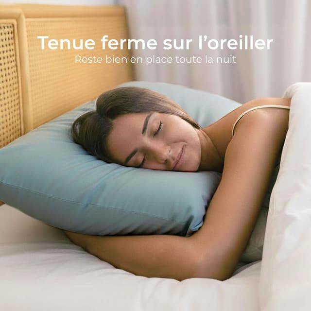 Detalle de Dreamzie Taie d’oreiller 40x60 en coton renforcé (set de 2) – Bleu clair, tissage serré