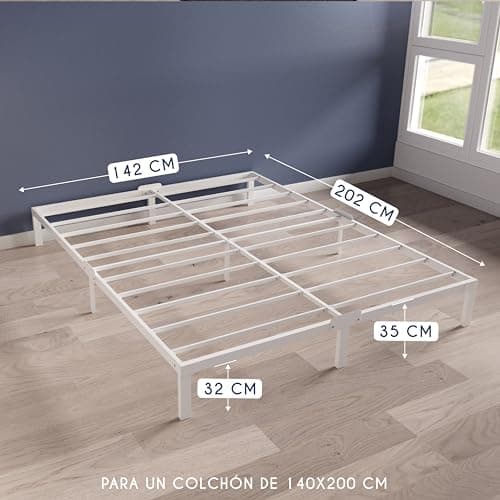 Thumbnail 1 de Dreamzie Cama de Metal 140x200 con Somier Blanco
