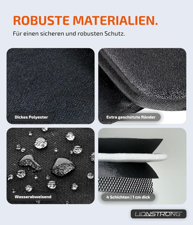 Detalle 2 de LIONSTRONG Kindersitzunterlage Schwarz, wasserabweisend