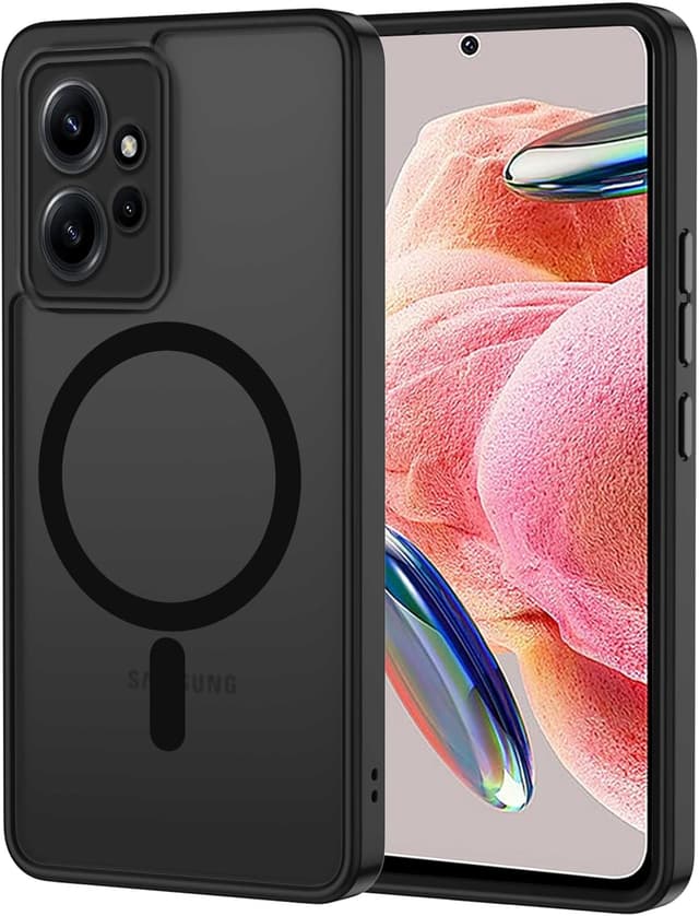 Detalle de Coque magnétique XTCASE pour Xiaomi Redmi Note 12 4G (compatible MagSafe) – dos translucide mat, anti-rayures et bumper anti-choc