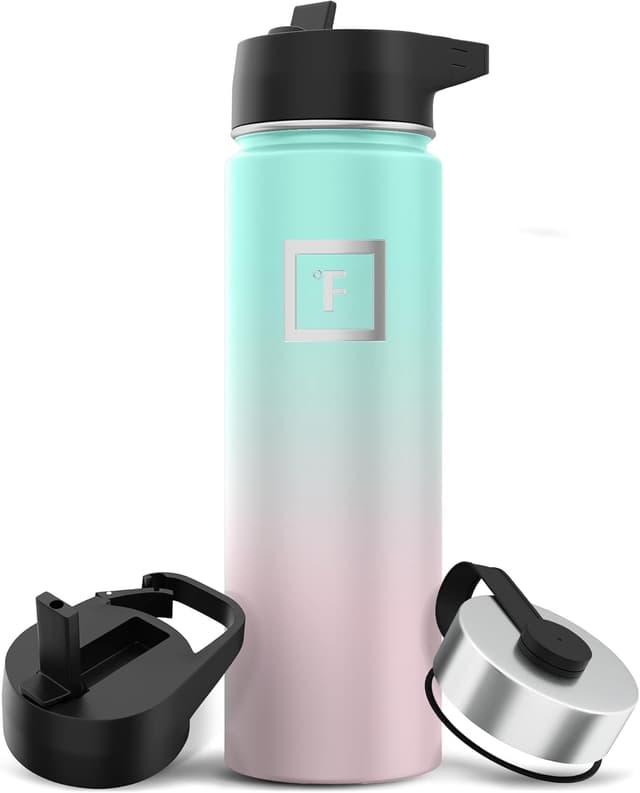 Detalle de IRON °FLASK insulated water bottle with straw (650–1800 ml) — leakproof double-walled stainless steel flask