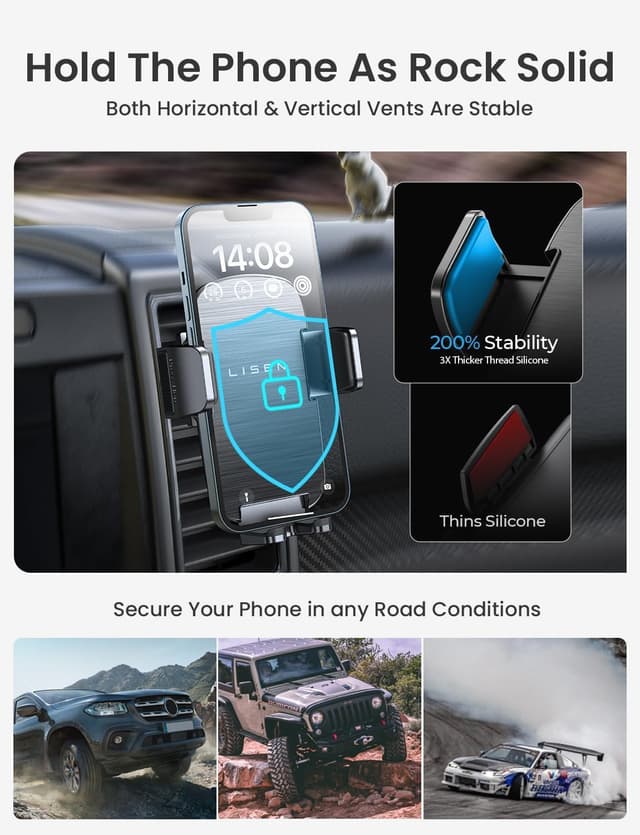 Detalle 2 de LISEN Car Phone Mount 360° for iPhone 17