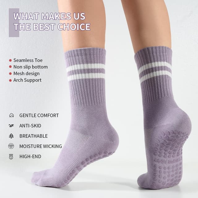 Detalle de BUDERMMY Pilates Socken für Yoga 4 Paar