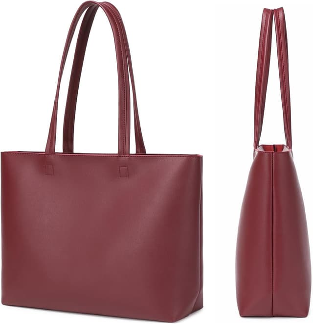 Detalle 2 de MEEGIRL ladies tote bag in faux PU leather with zip and inner pocket, 42 x 12 x 30cm