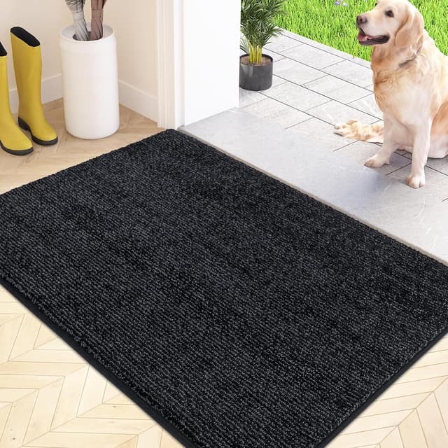 Detalle de FCSDETAIL Dirt Trapper Indoor Door Mat 60 x 90 cm – Machine washable non-slip entrance rug