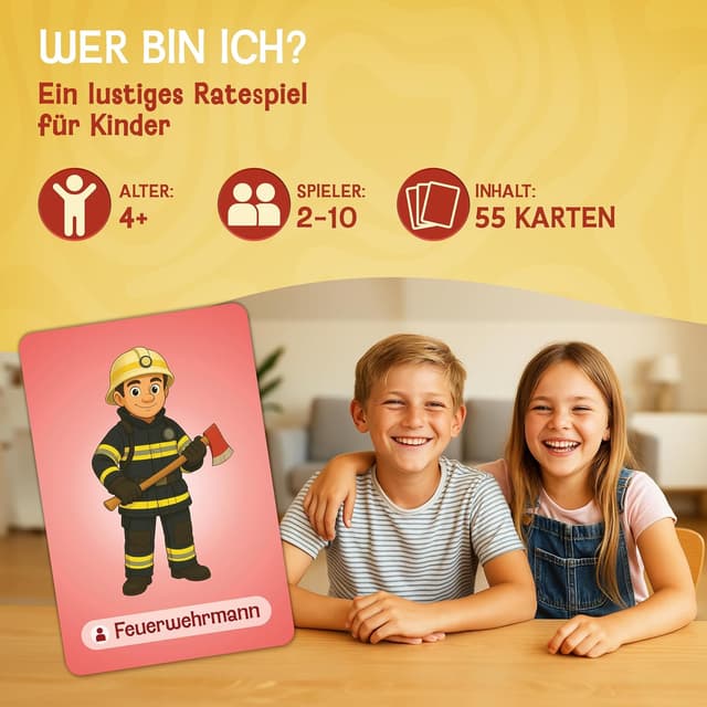 Detalle 2 de LIKARTO „Wer bin ich?“ Spiel für Kinder – Familienspiel, Lernspiel & Reisespiel ab 4/5/6/7/8/9 Jahren