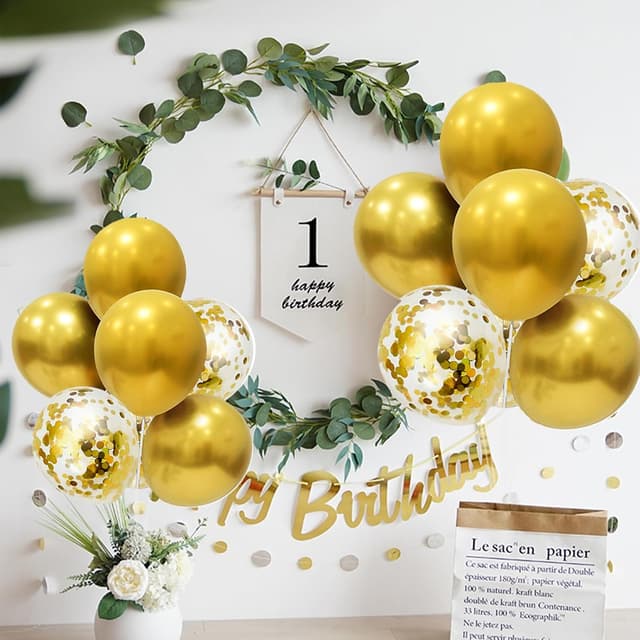 Detalle de ZJDHPTY Gold Party Decorations 4-Set balloon stand ๐