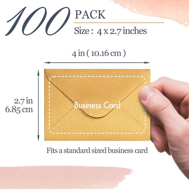 Detalle de Gold Small Envelopes 100-pack 10.16 x 6.9 cm