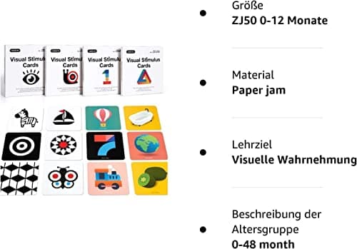 Thumbnail 8 de beiens Tarjeta Flash de bebé de Alto Contraste (80 unidades, blanco y negro y colorida) para estimulación visual 0-3-6-12-36 meses