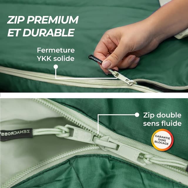 Detalle de Zenacross sac de couchage adulte été 1 personne ultra léger 900 g (compact & facile à transporter)