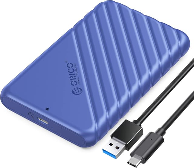 Detalle de ORICO Boîtier disque dur 2,5" USB C 3.1 Gen 2 (Bleu, 25PW1-C) — SATA vers externe jusqu’à 6 Gbps, sans outils