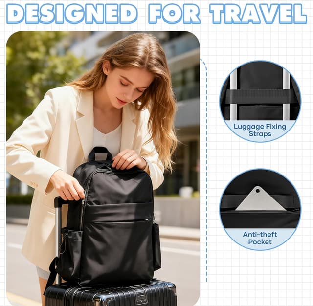 Thumbnail 5 de WEPLAN sac à dos scolaire et collège imperméable 45 × 34 × 14 cm avec poche antivol