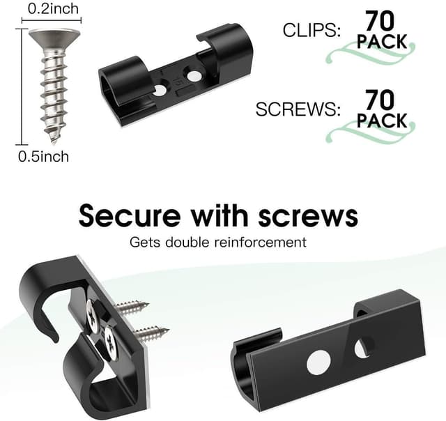 Thumbnail 6 de AGPTEK 70PCS Clips Câbles Rangement 70 pièces