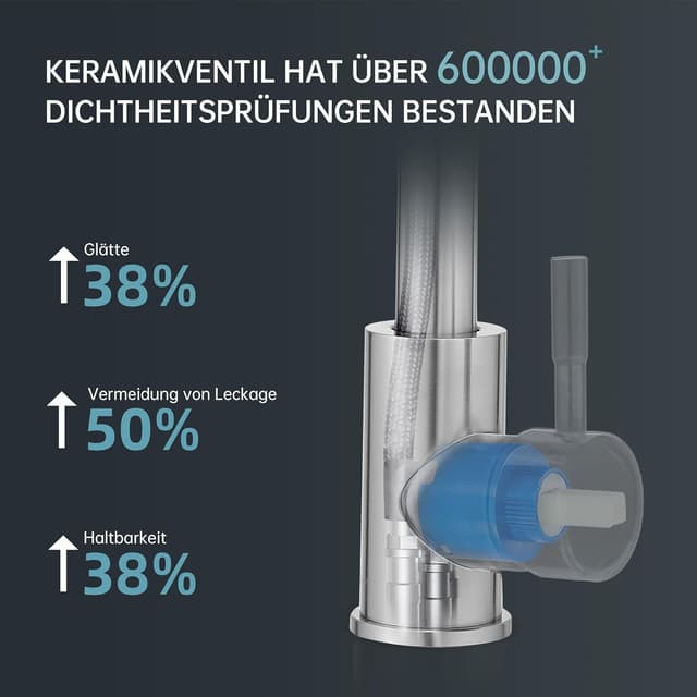 Detalle 1 de Fransiton Wasserhahn 360° Drehbar Edelstahl