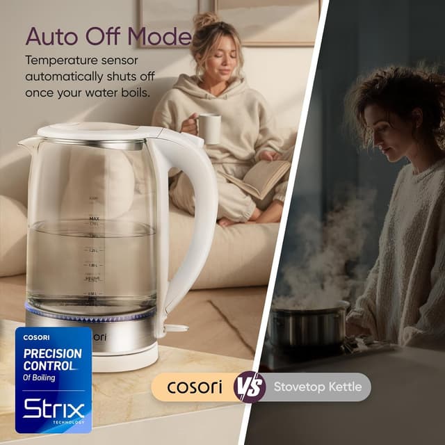 Thumbnail 6 de Cosori Electric Kettle (1.7L) with Borosilicate Glass, No Plastic Contact, Auto Shut-Off, 1500W