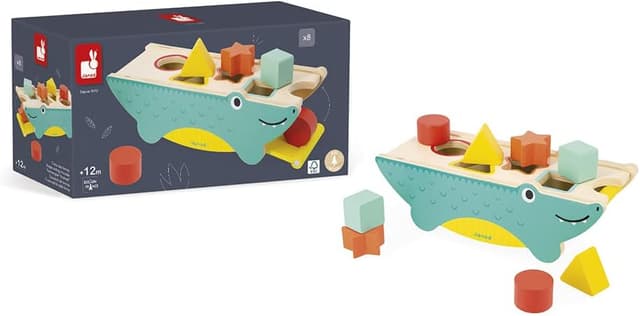 Detalle de Boite à formes Croco Tropik Janod 12 mois