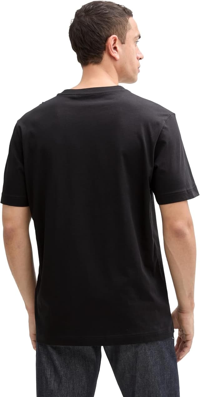 Detalle de TOM TAILOR T-Shirt Uomo in jersey di cotone tinta unita con logo stampato