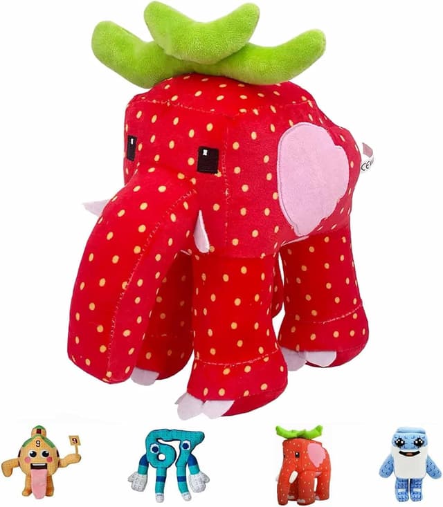 Detalle de HMJMJC 67 Plush brainrot-style strawberry elephant stuffed toy