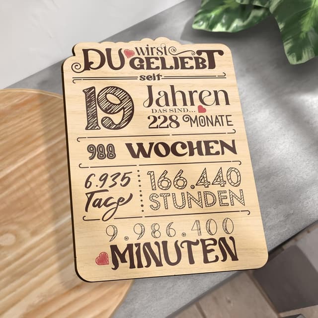 Thumbnail 2 de Karte Du wirst 19 Geburtstag Holzkarte