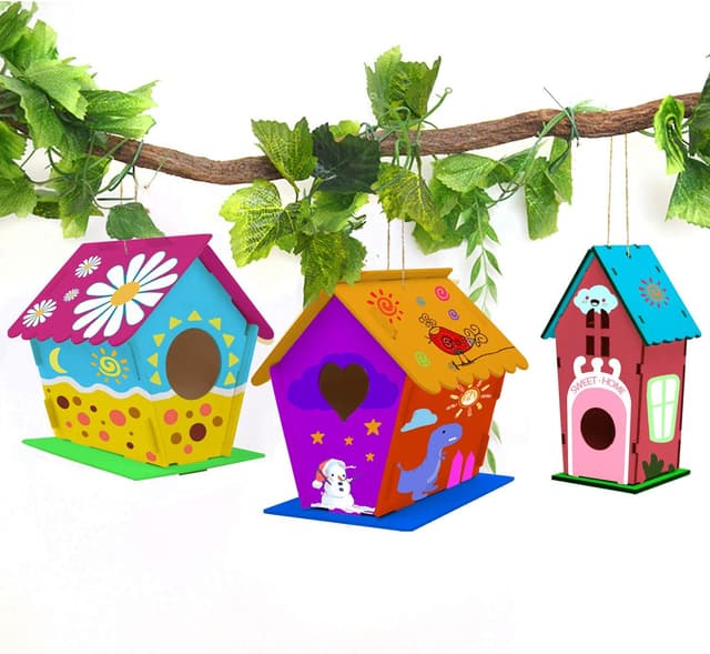 Thumbnail 4 de hapray 4 Pack DIY Bird House Kit birdhouse craft 🎨