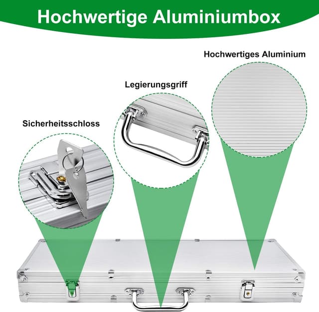 Detalle 1 de UISEBRT Pokerkoffer Set 500 Chips