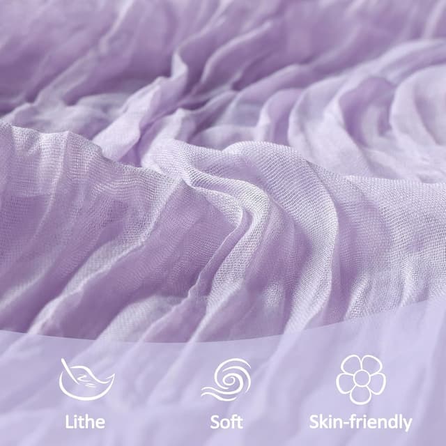 Detalle 1 de 6-Pack Lilac Purple Cheesecloth Table Runner (10Ft, 35x120 in) for Easter, Spring, and Boho Decor