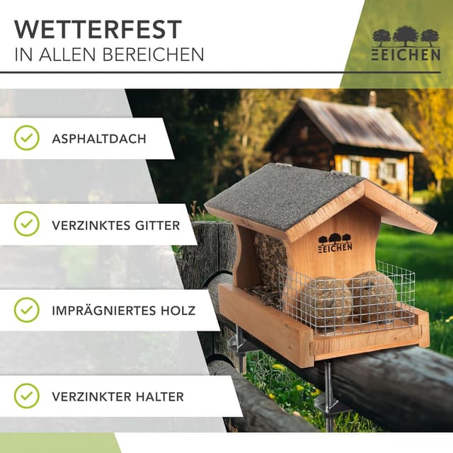Thumbnail 5 de Drei Eichen Vogelfutterhaus mit 2 Balkonhalterungen 🐦