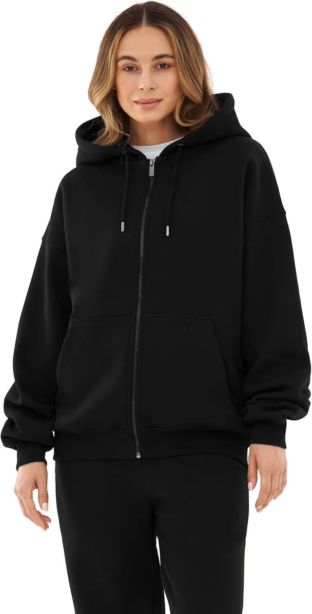 Detalle 2 de Johnny Urban Felpa con zip uomo e donna Caleb in cotone unisex oversize con cappuccio