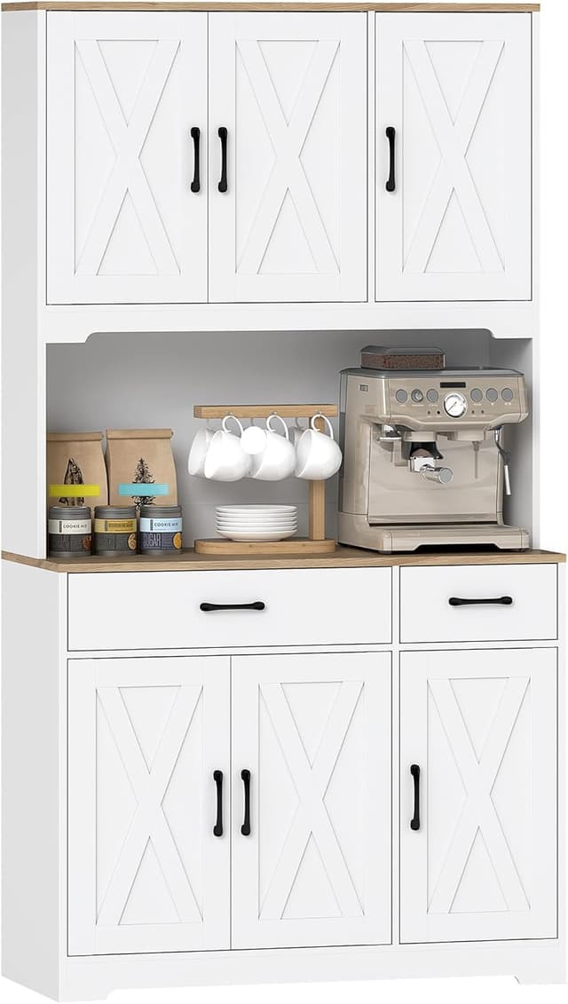 Detalle de HOMCOM Alacena de Cocina Alta 100x38x172 cm