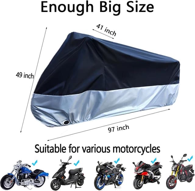 Detalle de MENKOW Motorcycle Cover with Lock-Holes (Oxford 210D) – 2XL up to 97 inch
