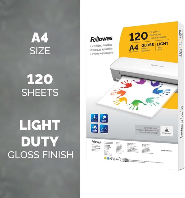 Detalle 2 de Fellowes 120pk A4 laminating pouches