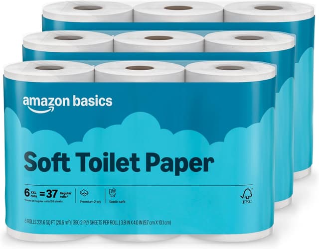 Thumbnail 5 de Amazon Basics 2-ply Toilet Paper 6 Rolls 🧻