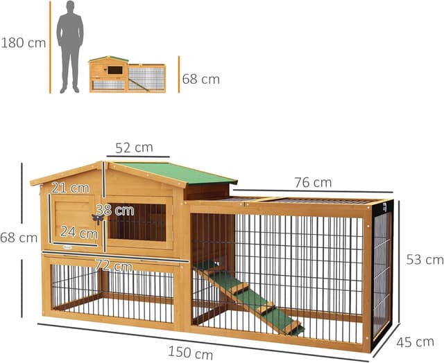 Thumbnail 6 de PawHut clapier extérieur lapin 150L