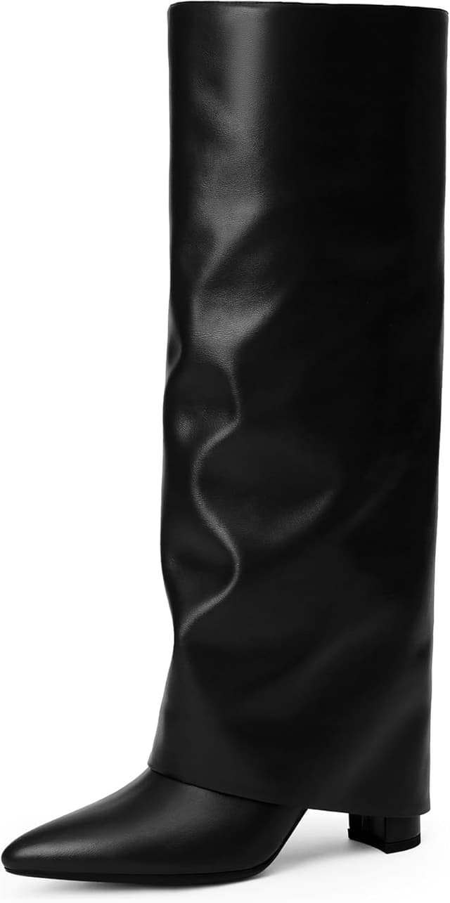 Detalle de Modatope Knee High Boots Fold-Over Chunky Heel