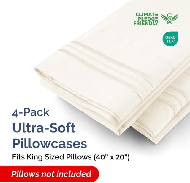 Detalle de CGK Linens King Pillow Cases Set of 4