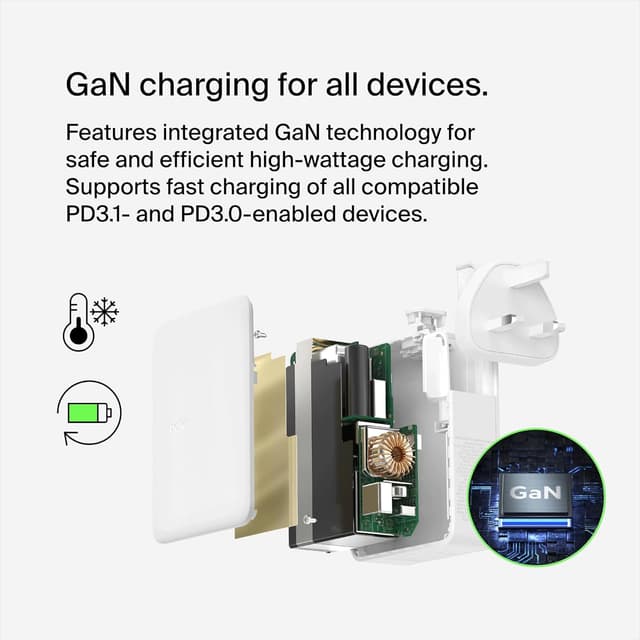 Thumbnail 4 de Belkin 140W 4-Port GaN Wall Charger — Fast USB-C charger
