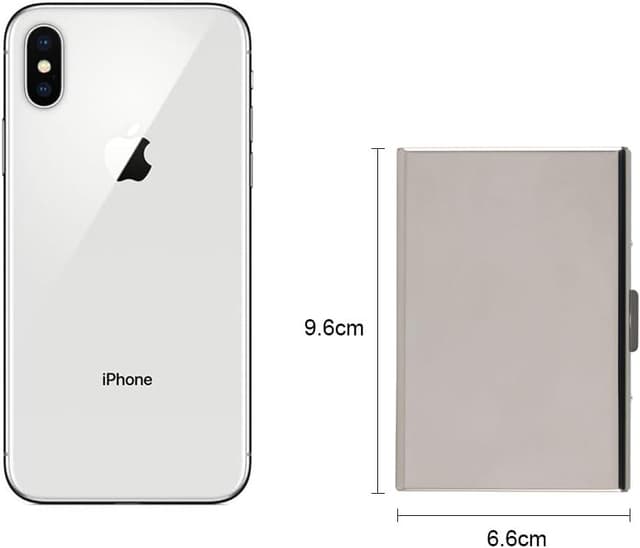 Detalle 2 de Vicloon Kartenetui für Kreditkarten mit RFID/NFC- Schutz, 6 Fächer – Aluminium (weiß)