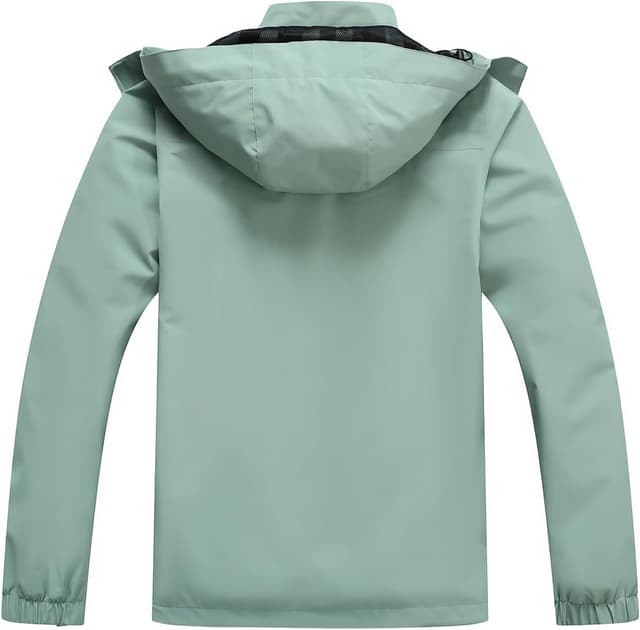 Detalle de MOERDENG Women’s Waterproof Rain Jacket Lightweight Hooded Softshell Windbreaker