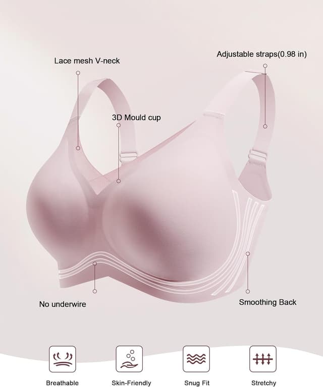 Detalle 1 de HORISUN Damen-BH ohne Bügel für Komfort
