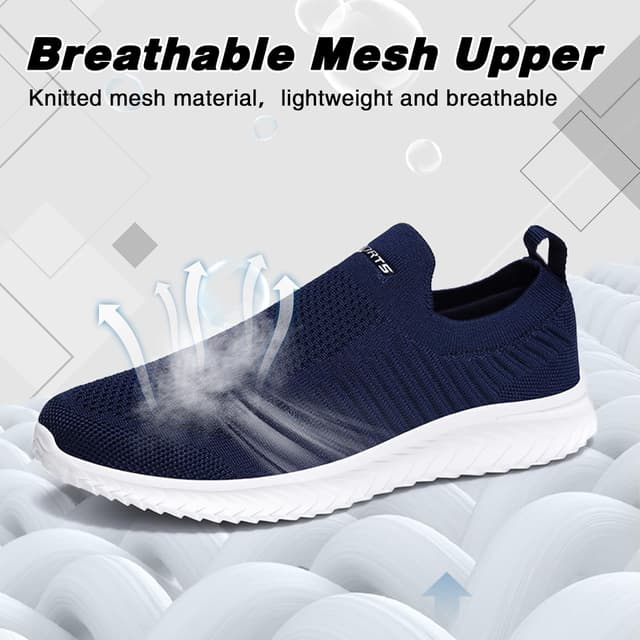 Detalle de Slip-on Trainers for Men & Women – Nordic Walking, Breathable Mesh & Lightweight Work Shoes