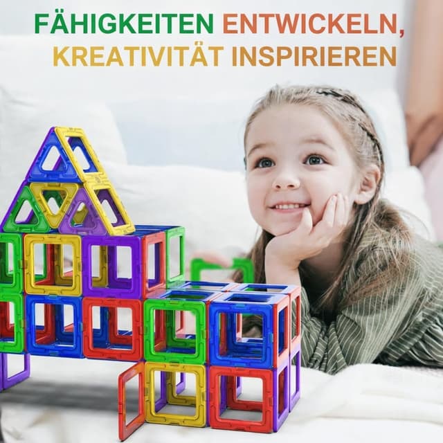 Thumbnail 6 de Magnetische Kachel-Bausteine – STEM Magnetblöcke (40 Teile) für Kinder ab 3 Jahren