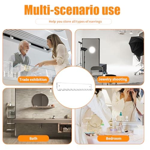 Thumbnail 7 de Colgador de collares y joyas xyuayamz para pared con 12 ganchos (2 piezas) de acrílico transparente