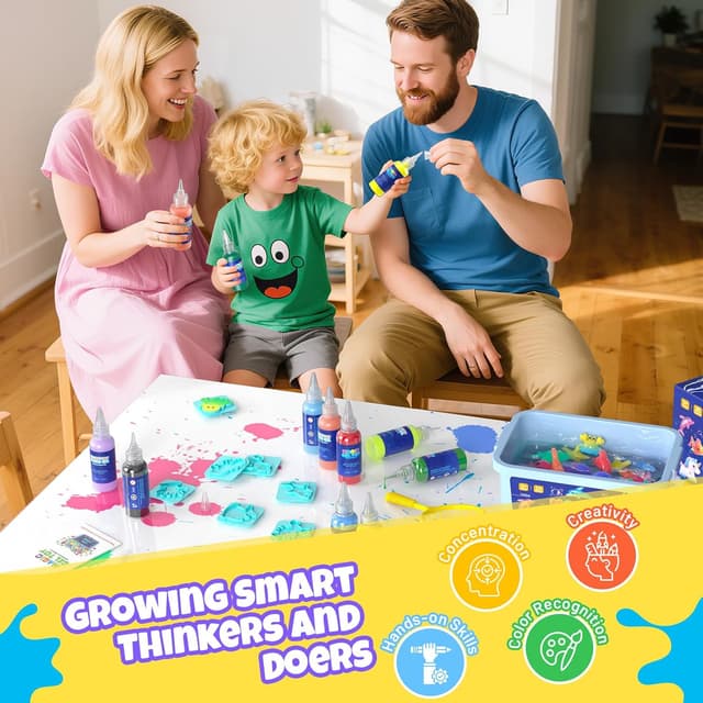 Detalle 2 de Hot Bee Magic Water Gel Squishy Maker Kit with 8 double-sided moulds (Aqua Fairy Beads) for kids