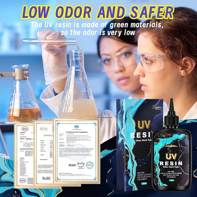 Detalle de UV Harz 100g – Upgrade UV Resin kristallklar, geruchsarm, für DIY, Schmuck, Gießen & Beschichten