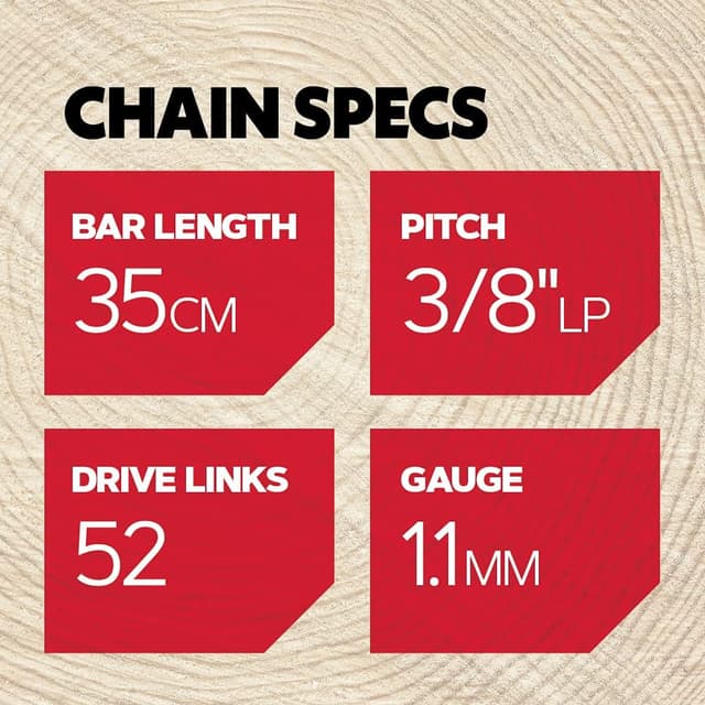 Detalle de Oregon 90PX052E 3-Pack AdvanceCut chainsaw chain + universal field sharpening kit (for 14-inch / 35cm bars)