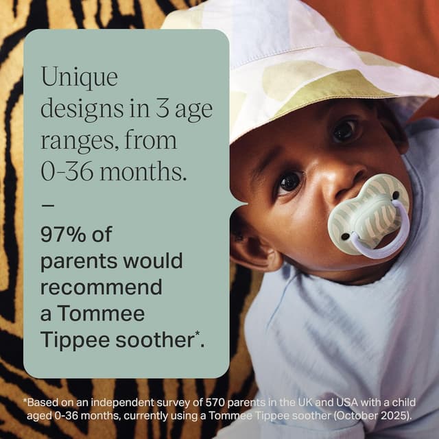 Detalle de Tommee Tippee Ultimate Fit Soother (18-36 Months) Orthodontic Dummy – Symmetrical Teat, 4 Pack