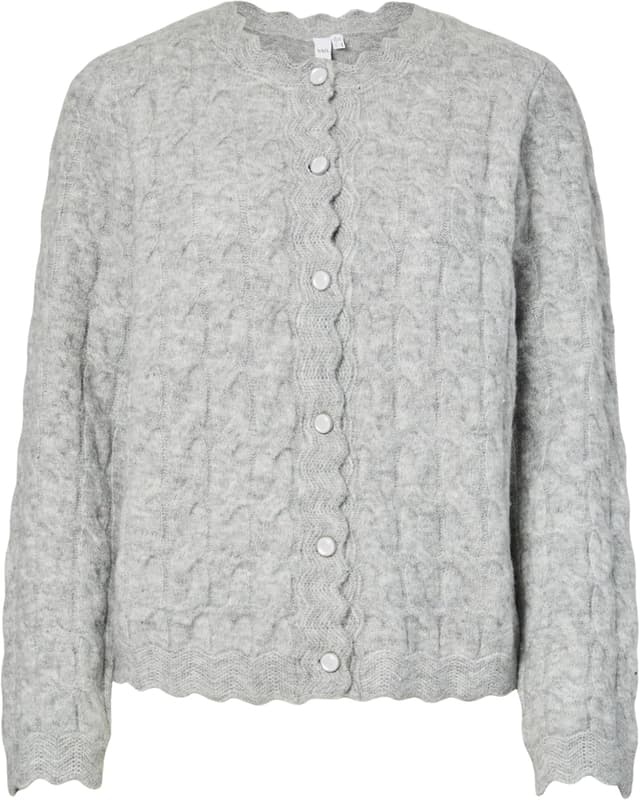 Detalle 2 de YAS Damen Yasbubera LS Knit Cardigan – Strickcardigan mit durchgehender Frontöffnung