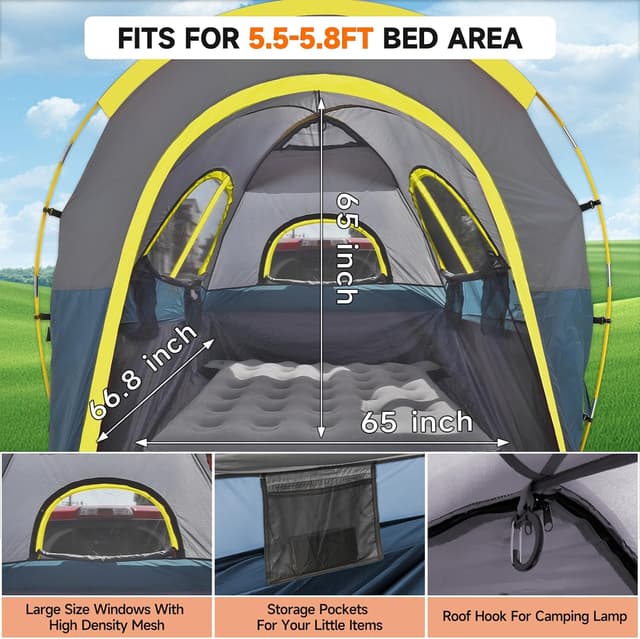 Detalle de Truck Bed Tent 5.5-6ft PU3000mm camping