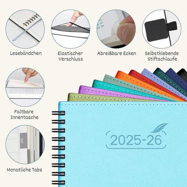 Detalle 2 de BEZEND Taschenkalender 2026 A6 Wochenplaner 📘