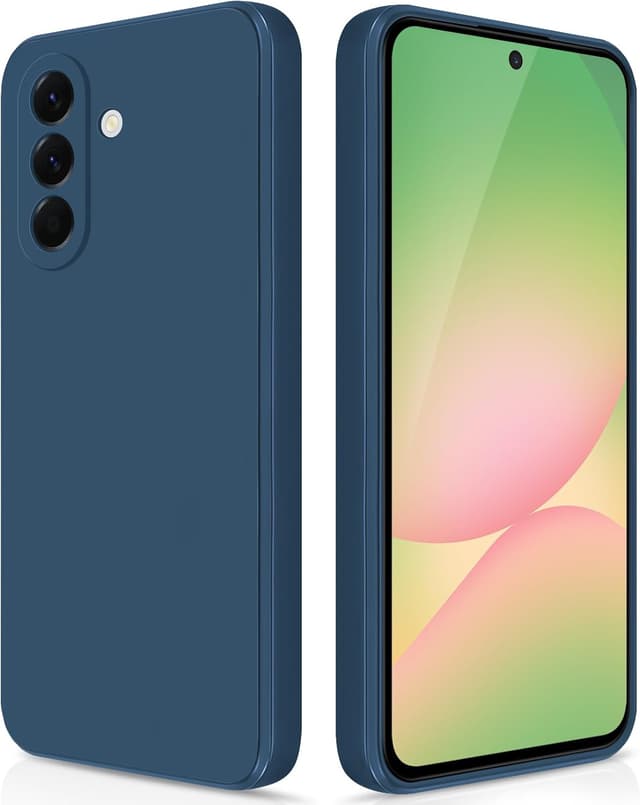 Detalle de GiiYoon Liquid-Silicone Hülle für Samsung Galaxy A56 – Rundumschutz mit weichem Mikrofaserfutter in Blau